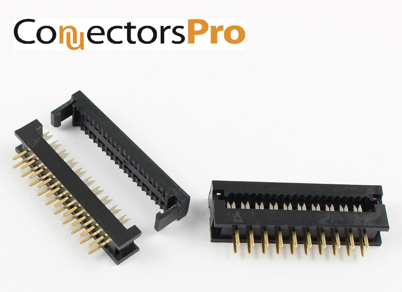 Connectors Pro 25-Pack IDC 2X10 20 Pins 2.54mm 0.1" Pitch Male Transition Dual Row Plugs for 1.27mm 0.05" Flat Ribbon Cable FD 20P 25-PK