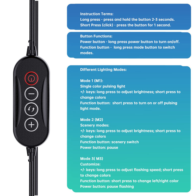 Fugetek RGB LED Video Light with Flexible Desktop Tripod, 77 RGB Beads, Wired Controller, USB Powered, Portable, 3200k-6500k, Streaming, TIK Tok, Photography RGB1.0