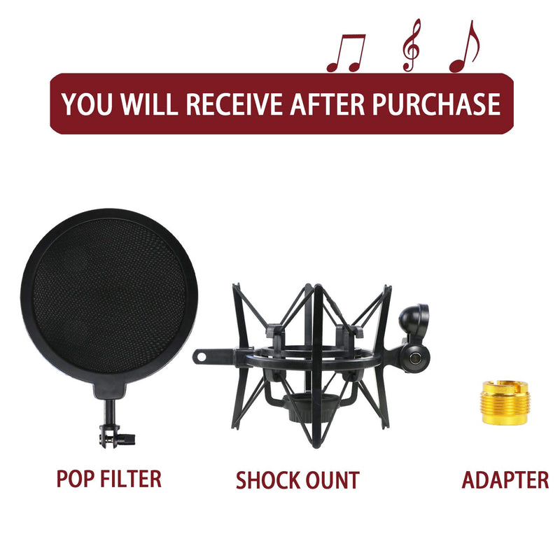 [AUSTRALIA] - Blue Spark Shock Mount with Pop Filter, Windscreen and Shockmount to Reduce Vibration Noise Matching Mic Boom Arm for Blue Spark SL Microphone by YOUSHARES 