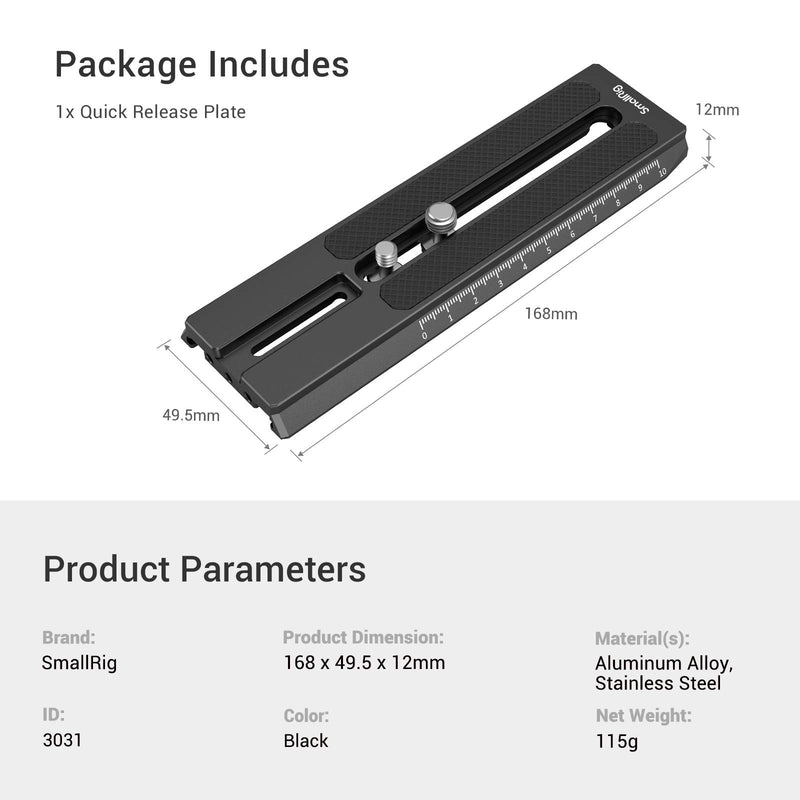 SMALLRIG Camera Extended Quick Release Plate Adapter Only for DJI RS 2 / RS2 Gimbal - 3031