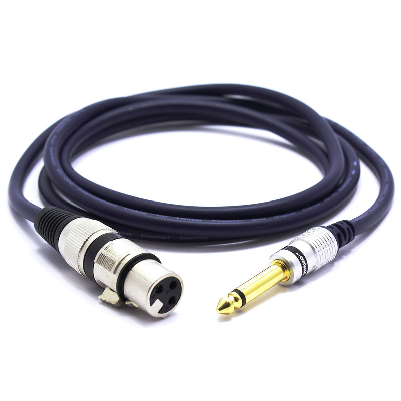 XLR Female to Jack 6.35 Mono Cable 5m Vitalco 3 Pin Microphone to TS 1/4 Inch Audio Lead