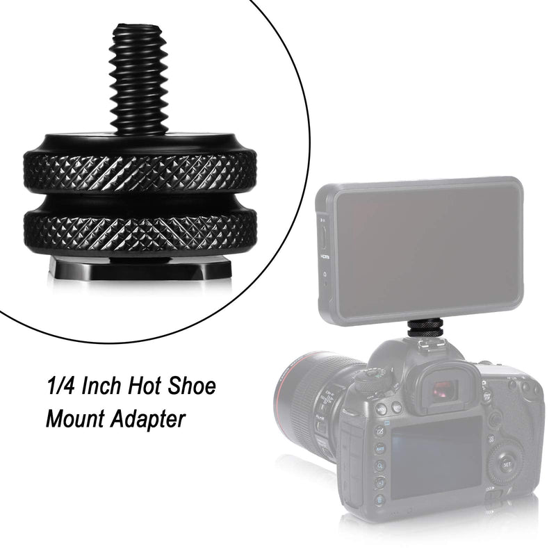 8 Pieces 1/4 Inch Cold Shoe Mount Adapter and Hot Shoe Flash Stand Adapter Kit for DSLR Camera Rig, Camera Flash Shoe Mounts for Tripod