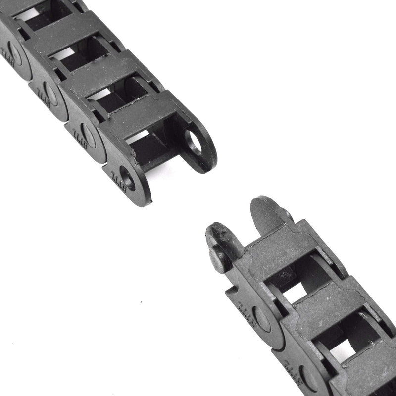 Plastic Drag Chain Cable Carrier Closed Type with End Connectors R18 10 x 10mm L1000mm for Electrical CNC Router Machines