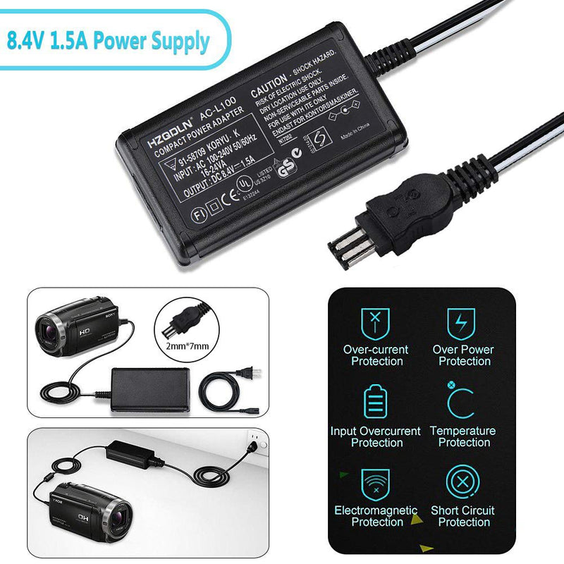 AC-L100A AC Adapter Charger Compatible Sony CCD-TRV16, CCD-TRV25, CCD-TRV36, CCD-TRV37, CCD-TRV68, CCD-TRV128, CCD-TRV138, MVC-FD, DSC-S30, DSC-F707, DSC-F717, DSC-F828