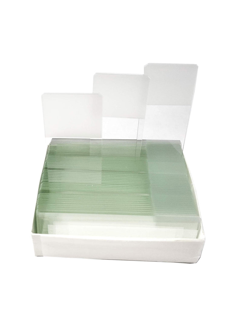 50PCS Blank Microscope Slides & 100PCS Square Cover Glass（22mm22mm）Coverslip (7105 Frosted)