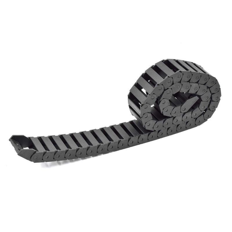 Plastic Drag Chain Cable Carrier Closed Type with End Connectors R28 15 x 40mm L1000mm for Electrical CNC Router Machines