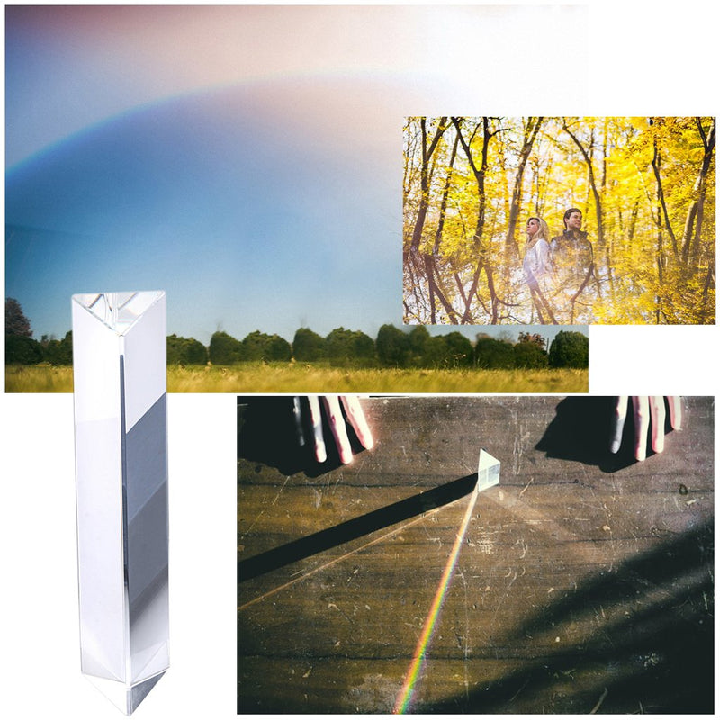 Sumnacon Photography Prism Crystal Glass Triangular Prism Full Rainbow Color Spectrum Best for Photography (6") 6"