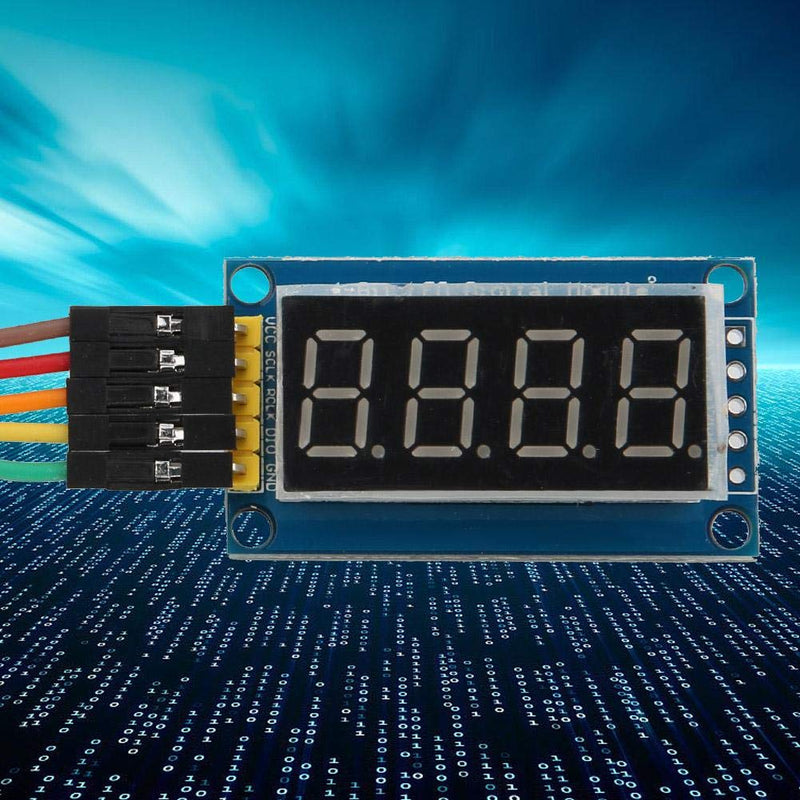 0.4In 4-Digit Tube LED Segment Display Module 74HC595 Drive Chip Tube Clock Display 3.3V-5V Common Anode