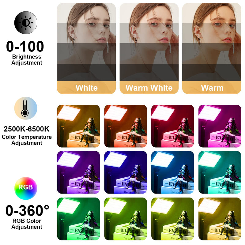 [AUSTRALIA] - GreatLPT RGB Phone Light Clip, Cell Phone Fill Light 360° Full Color CRI 95+ Dimmable 2500K-8500K, 2000mAh Rechargeable Phone Clip Light for Selfie, Makeup, Video Conference, TikTok 