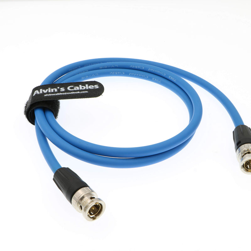 Alvin's Cables 12G HD SDI Video Coaxial Cable BNC Male to Male for 4K Video Camera 1M Blue 1M