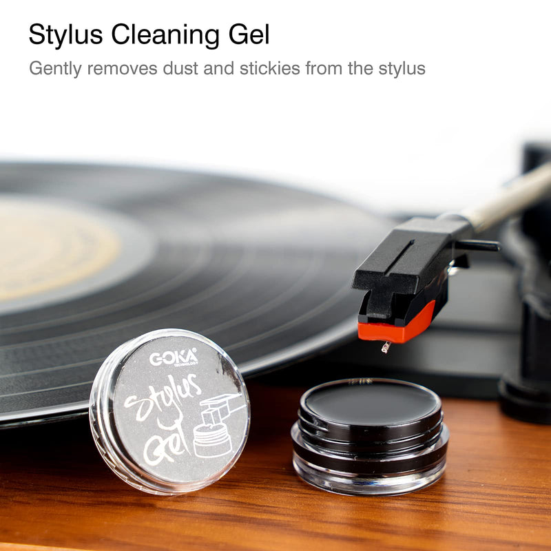 Jancane Vinyl Record Cleaner Kit, 4-in-1 Record Cleaner Kit for Vinyl Records Albums-Includes Soft Velvet Record Brush, Cleaning Liquid and Turntable Stylus Cleaning Gel