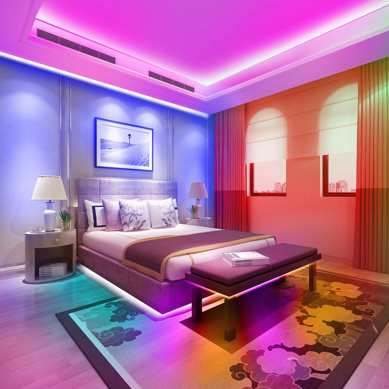 25ft Led Strip Lights ,Mewuvn 5050 RGB Color Changing Led Light Strips,Led Lights for Bedroom , Kitchen ,TV,Bar 25ft
