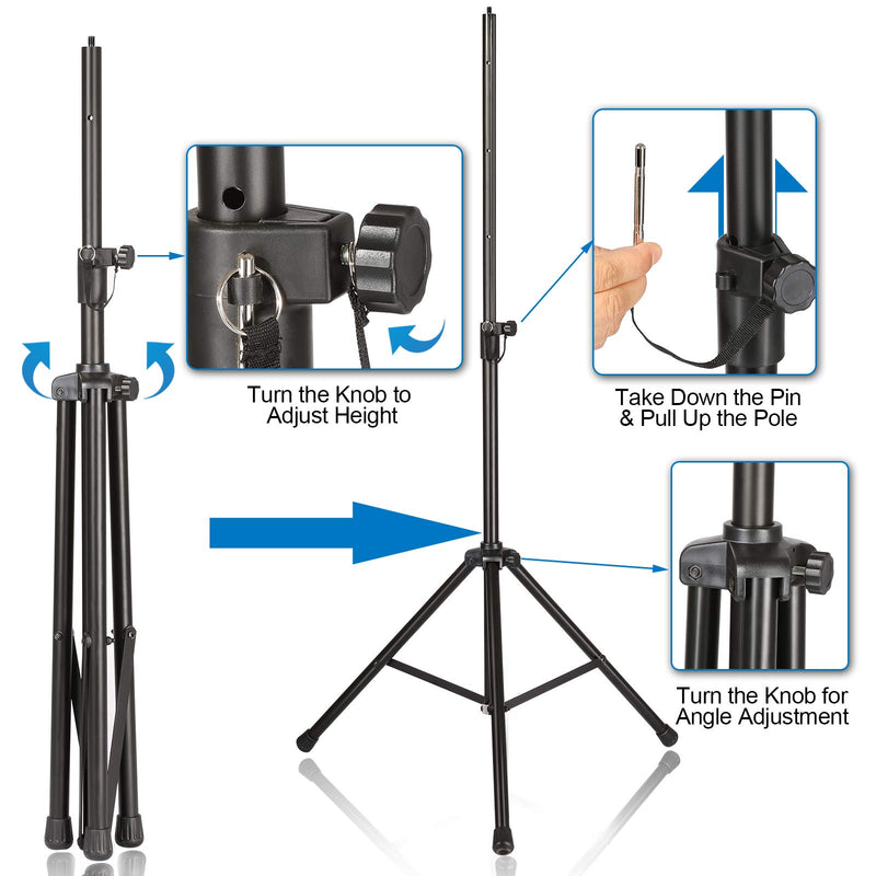 Microphone Stand, AGPtEK Wind Screen Bracket Stand with Adjustable and Non-slip Tripod Base (Black)