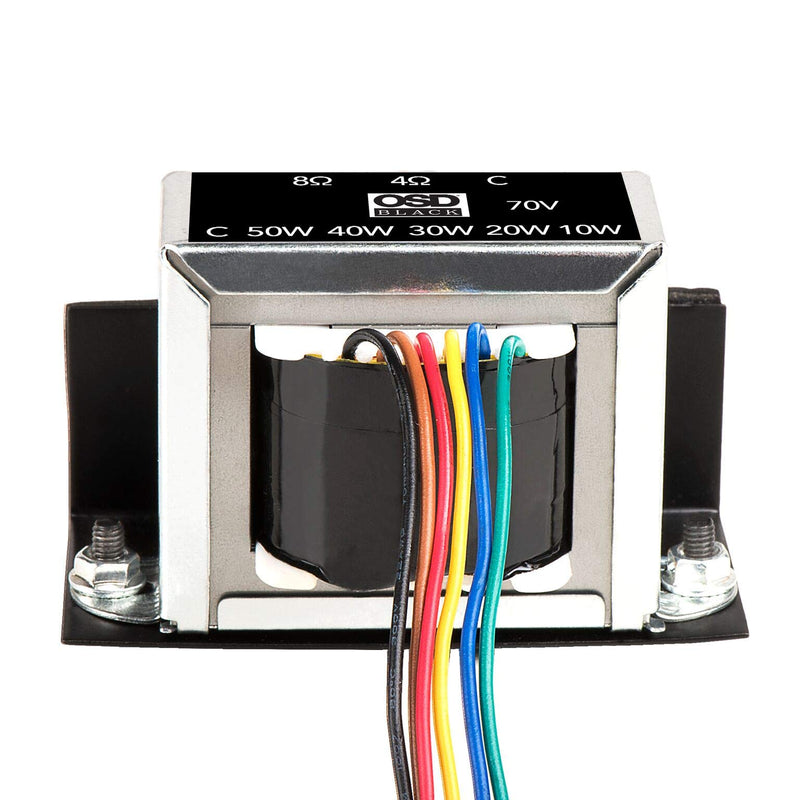 OSD Black 70V Commercial Distribution in-Line Matching Indoor Transformer (50W) 50W