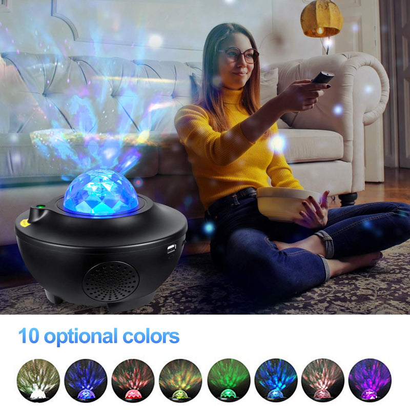 [AUSTRALIA] - Star Projector,3 in 1 LED Ceiling Galaxy Light Projector,10 Colors 360°Rotational Dynamic Projections,Built-in Music Speaker for Kids Bedroom/Game Rooms/Home Paty 