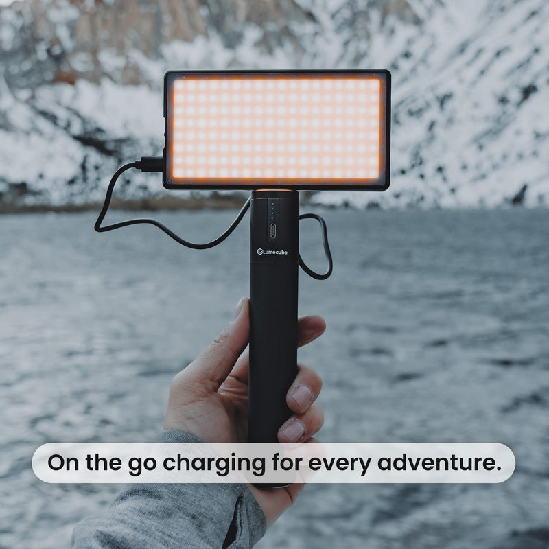 Lume Cube Power Bank Grip | Portable Charger Handle for DSLR Camera, LED Lights, iPhone, Smartphones & GoPro | Portable Anti-Slip Rechargeable Battery Grip 10000mAh 5V/3A Input/Output