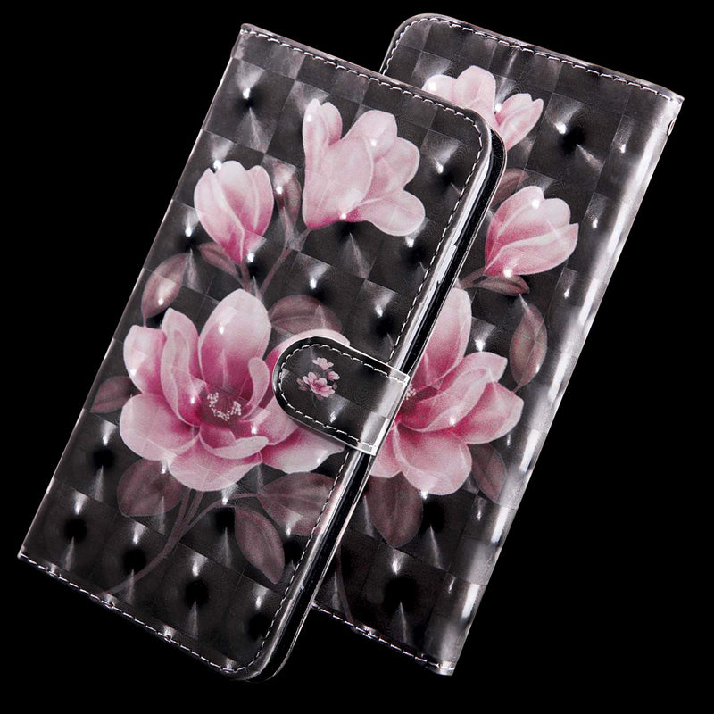 Samsung Galaxy A52 5G/4G / Galaxy A52S 5G Phone Case 3D Shockproof Wallet Flip Bumper Cover Magnetic Closure Full Protection with Card Slots Kickstand Protective Case - Pink Flower