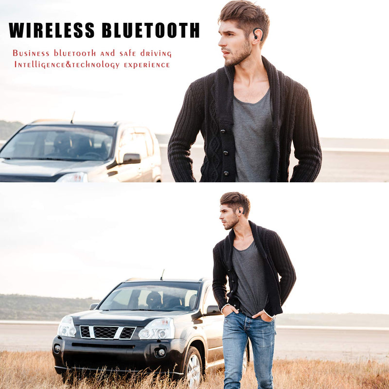 Bluetooth Headset Wireless Business Bluetooth V5.0 Earpiece Ultralight HD Headphones Hands-Free Earphones with Noise Cancellation Microphone Wide Compatible with Cell Phones for Office/Work Out/Truck