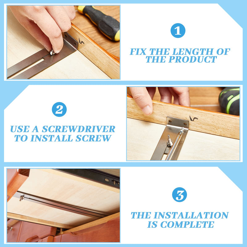 [AUSTRALIA] - Drawer Repair Kit Hardware Furniture Accessories Brackets Replacement Kitchen Drawer Kit Drawer Replacement Parts for Reinforce Repair Wooden Chipboard Dresser Drawers, Includes Screws (3) 3 