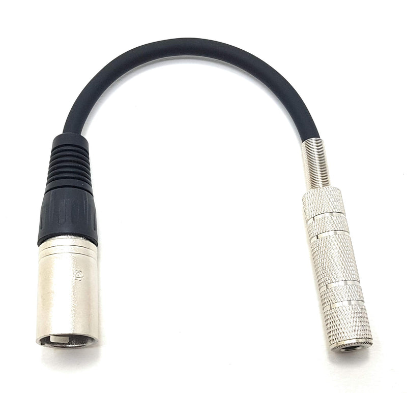 MainCore 20cm 3 pin XLR Male Plug to 6.35mm 1/4 Stereo Socket Female Audio Adapter Converter Cable Lead