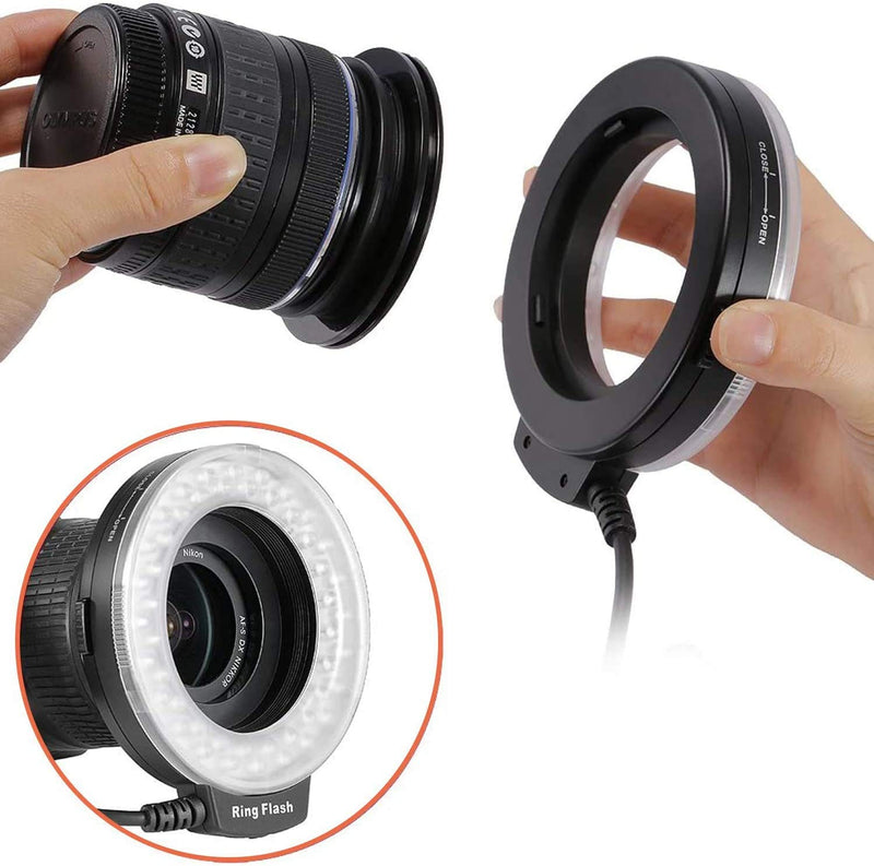 Digital Nc 48 Macro LED Ring Light & Ring Flash with LCD Display Compatible with Canon 650D,600D,550D,70D,60D,5D Nikon D5000,D3000,D5100,D3100,D7000,D7100,D800,D800E,D60