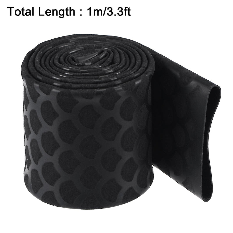 uxcell Heat Shrink Wrap Tubing Sleeve for Fishing Rod Grips Handle, 56mm Flat 3.3ft 2:1 Ratio Black