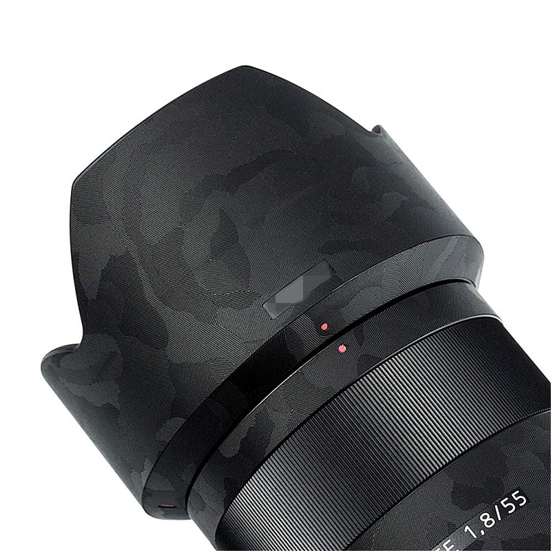 Anti-Scratch Lens and Lens Hood Cover Skin Sticker Protector Film for Sony FE 55mm F1.8 ZA SEL55F18Z Lens & ALC-SH131 Lens Hood Skin Guard Shield - Shadow Black Camouflage Pattern