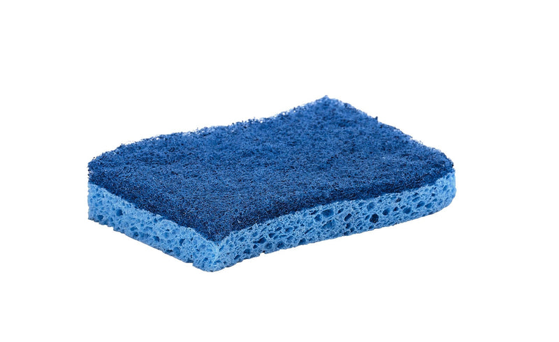[AUSTRALIA] - Superio Non-Scratch Cellulose Sponge Scrub (12-Pack) Heavy Duty Kitchen Sponges Scrubbers with Scouring Pad (Blue) Blue 