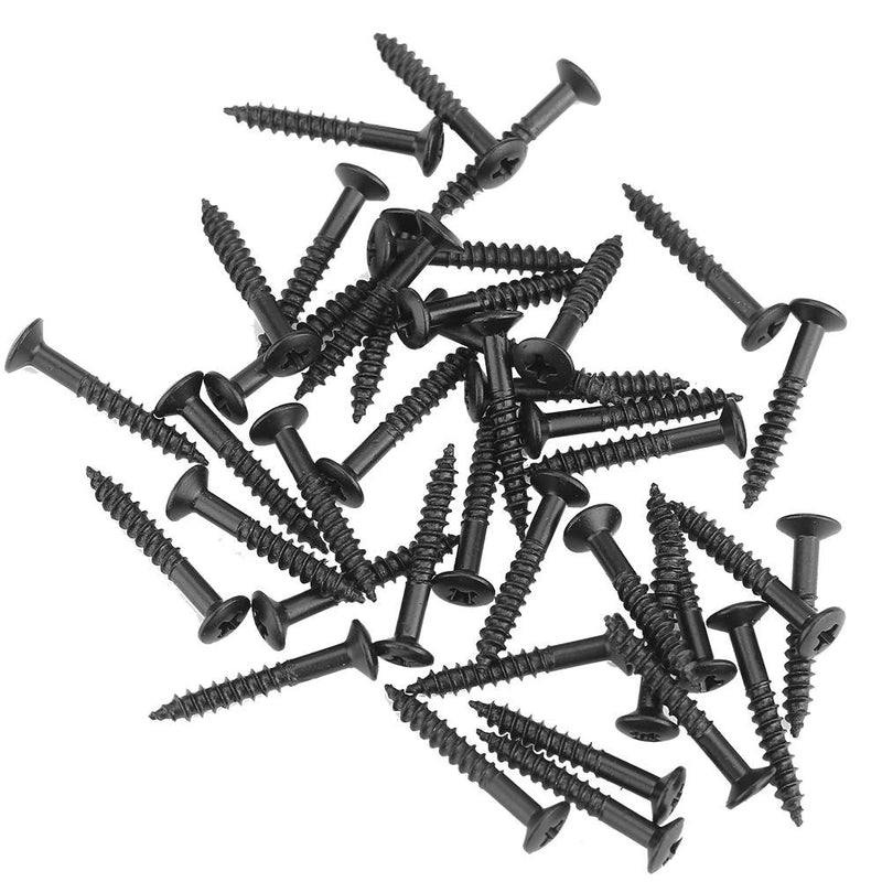 Alomejor Guitar Pickup Screws Electric Guitar Humbucker Pickup Frame Fixing Screws for Guitar Accessories 40 Pcs Set Black