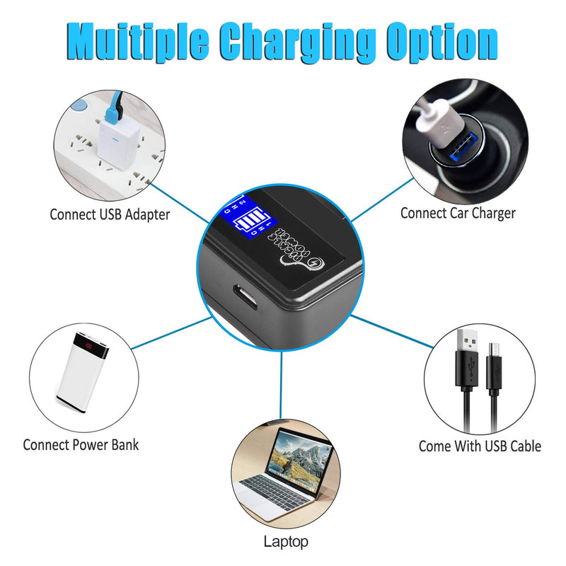 Pickle Power LP-E8 Battery(2 Pack) and LCD Dual Rapid Charger Compatible with Canon Rebel T3i T2i T4i T5i EOS 700D 650D 600D 550D Kiss X5 X4 Kiss X6