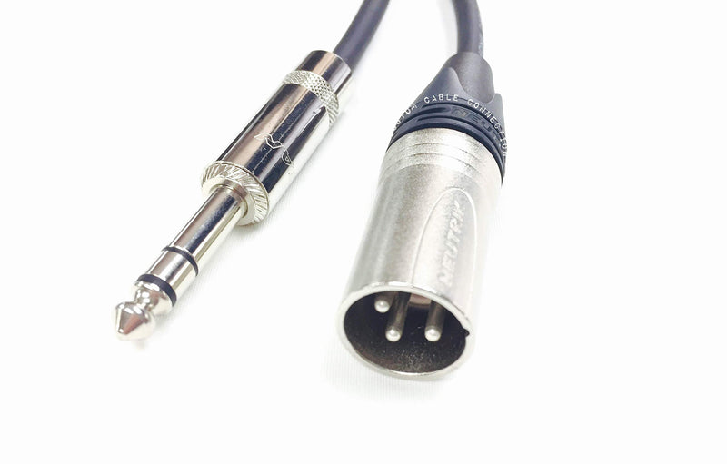 1 Foot Neutrik NC3MXX Male XLR to Neutrik Rean NYS228 1/4 Inch (6.35mm) TRS Balanced Pro Audio Cable by Custom Cable Connection Black 1 Foot