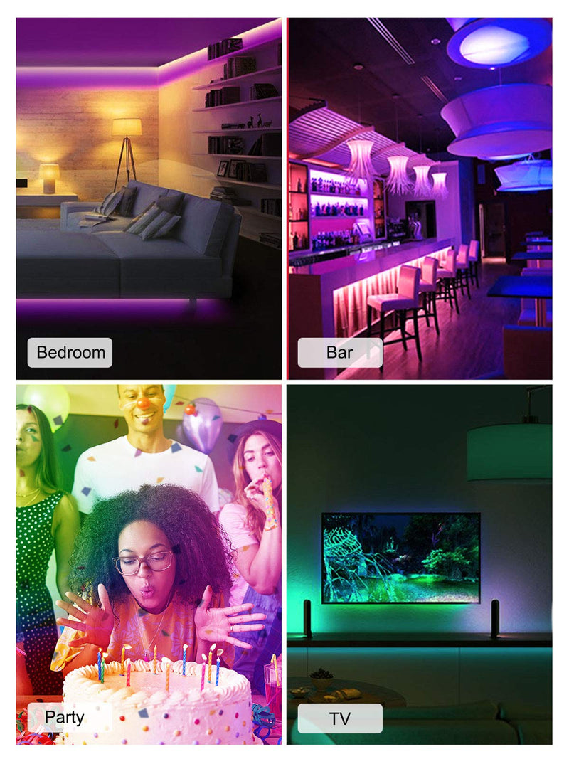 [AUSTRALIA] - LED Strip Lights, COCOCKA 32.8ft Waterproof RGB Light Strip Color Changing SMD 5050 LED Tape Lights 300 LEDs with Remote and Adapter, Bluetooth LED Lights for Bedroom, Home, Kitchen, Party 