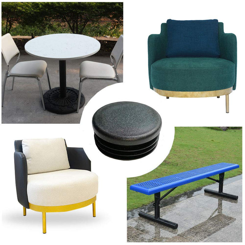 12 Pack 1 1/2 Inch(38mm) Round Plastic Plug, Pipe Tubing End Cap, Glide Insert Furniture Finishing Plug for Round Metal Tube 12