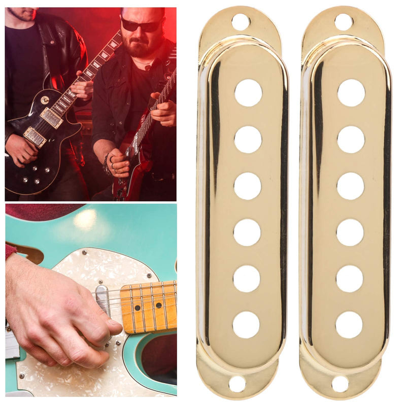 3Pcs Guitar Pickup Cover Brass Single Pickup Cover Musical Instrument Accessories for ST SQ Electric Guitar(Gold) Gold