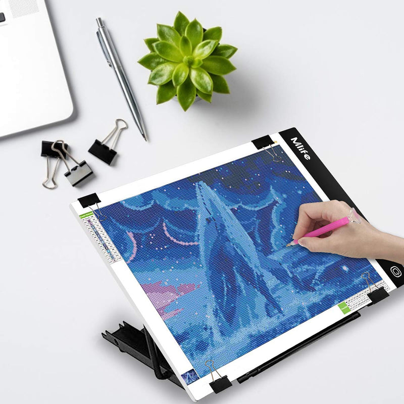 Mlife Light Pad Stand - Adjustable Light Box Laptop Stand, 9.45×7.48 inch, 6 Angles Non-Skidding Metal Holder for A4 LED Tracing Box & Diamond Painting Light Pad