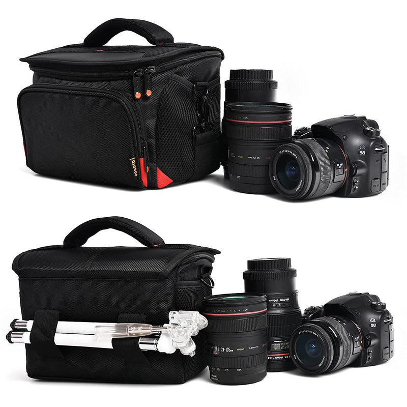 FOSOTO Shockproof DSLR Camera Shoulder Bag Case Compatible for Canon EOS T5i T6 T7i 5D 6D, Nikon D3400 D5600 D7200 D750 D610, Sony A99 Olympus Fujifilm Pentax