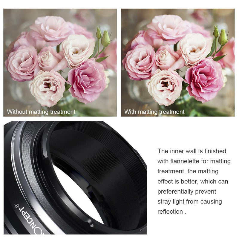 K&F Concept Lens Mount Adapter with Light-reducing Paint for Lens to Sony Alpha Nex E-Mount Camera Body,fits for Sony NEX-3, NEX-5, NEX-5N, NEX-7, NEX-7N, NEX-C3, NEX-F3