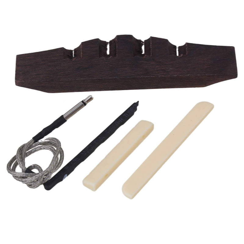 Yibuy Rosewood Bridge & Piezo Bridge & Saddle Nut Set for Ukulele Guitar