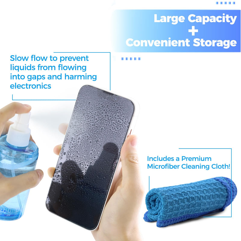 Jiateums Screen Cleaner Spray, (200ml/6.7oz)- Touchscreen Cleaning Spray with Wipe Cloth for LCD LED TV, Displays on Computer, Computer Laptop Phone Electronic Screen,Monitor, Glasses (200mlx2) 200mlx2