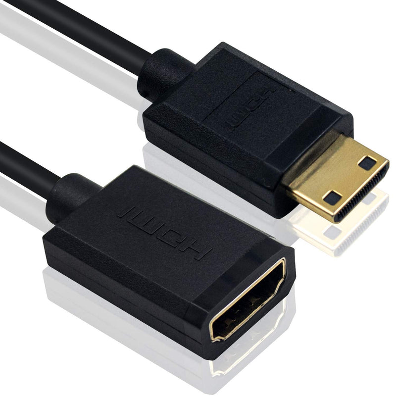 [AUSTRALIA] - Duttek Mini HDMI to HDMI Cable, Ultra-Thin HDMI Male to Mini HDMI Male Cable Support 4K Ultra HD, 1080p, 3D,for Projector, Monitor, Camcorder(HDMI 2.0) (Male to Female) Male to Female 