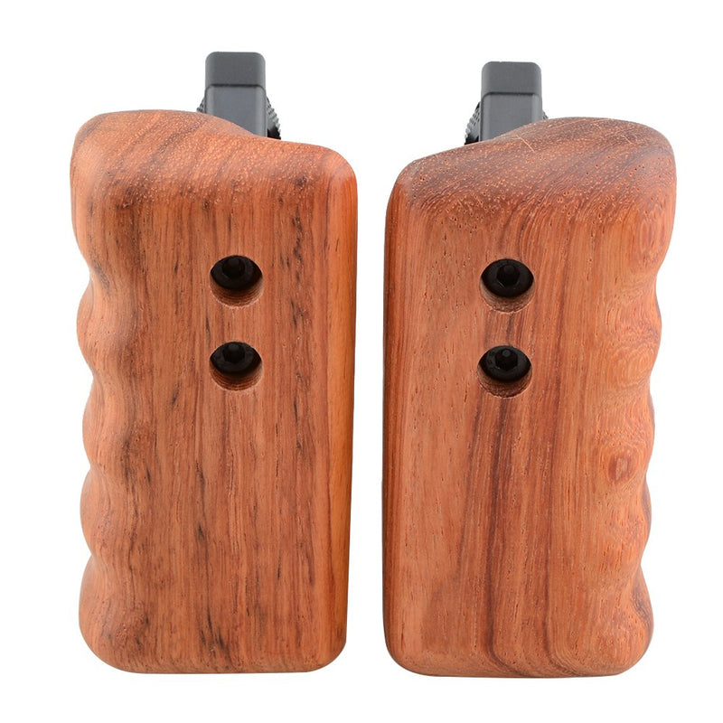 CAMVATE DSLR Wooden Handle Grip with Connector for DV Video Camera Cage(1 Pair)