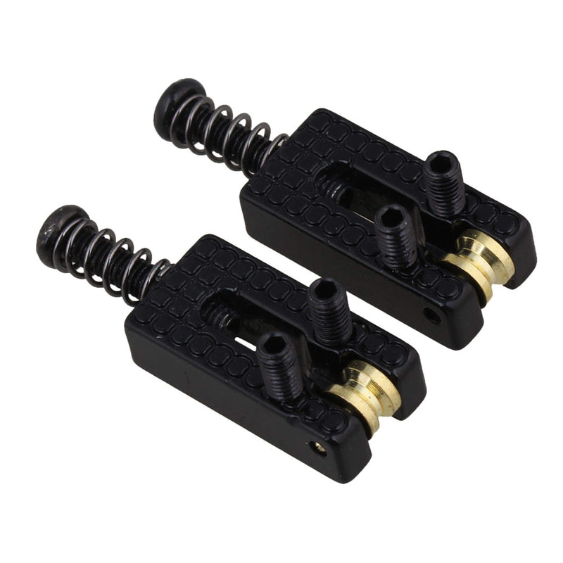 Yibuy Black Metal Roller Bridge Tremolo Saddles & Wrench for Electric Guitar Set of 6