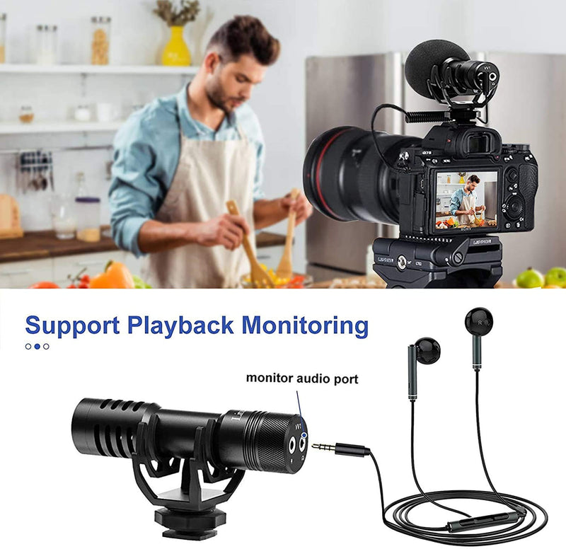 Camera Video Microphone with Monitoring Function Professional Smartphone Shotgun Mic for Smartphones,Canon,Nikon,Sony DSLR,Interview videomicro Perfect for Recording YouTube… (USB Type C) usb type C