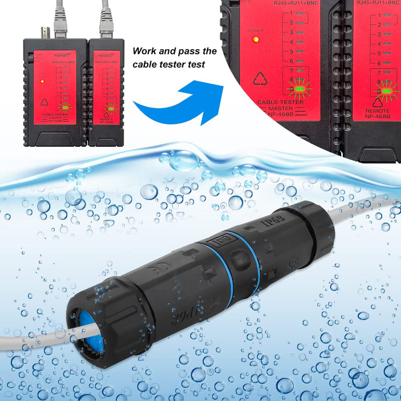 [AUSTRALIA] - Iwillink Waterproof RJ45 Coupler, Shielded Female to Female Waterproof Ethernet Coupler, IP68 Ethernet Outdoor LAN Cable Connector for Cat5e/Cat6/Cat7 Ethernet Cable, (5 Pack) 5 