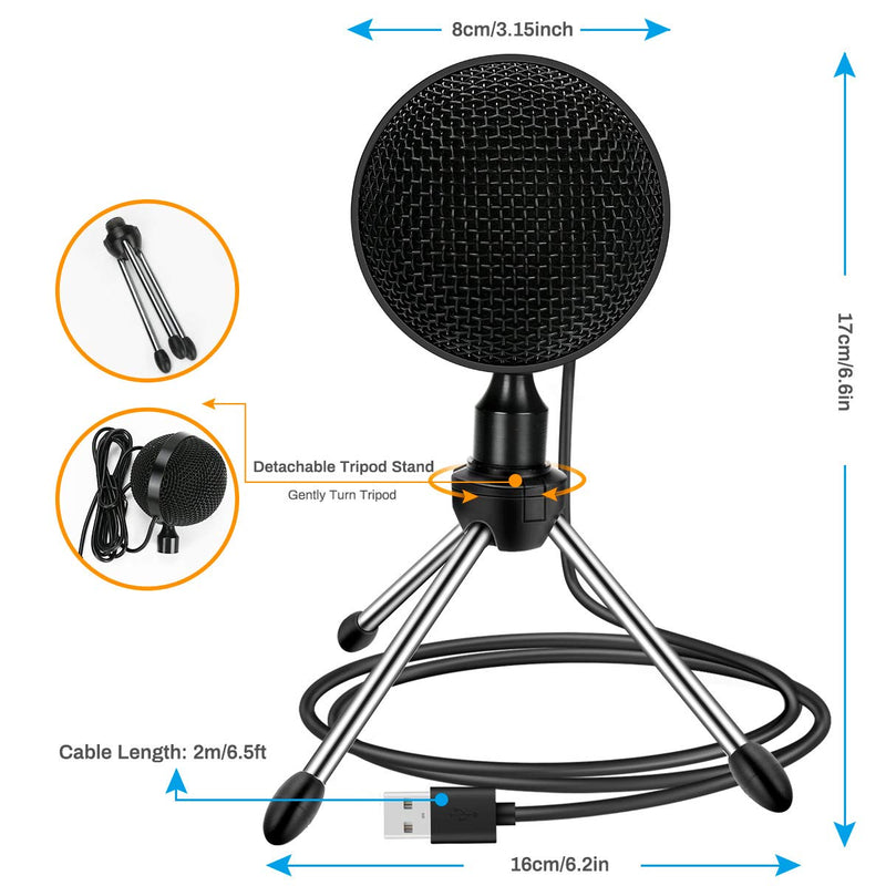 [AUSTRALIA] - USB Desktop Condenser Microphone, Jhua Mini Desk Microphone with Tripod Omnidirectional Microphone for Computer, PC, MAC Desktop Gaming Mic for Podcasting, Vlog, PS4, Studio Recording, Yahoo, YouTube 