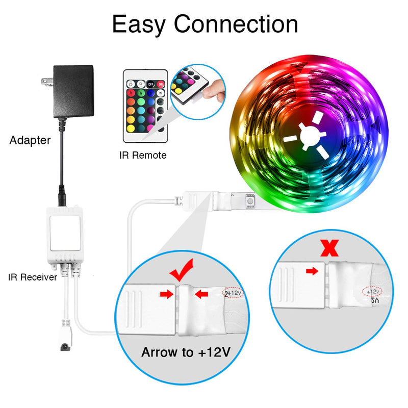 Daybetter Led Strip Lights 50ft Smart Light Strips with App Control Remote, 5050 RGB Led Lights for Bedroom, Music Sync Color Changing Lights for Room Party