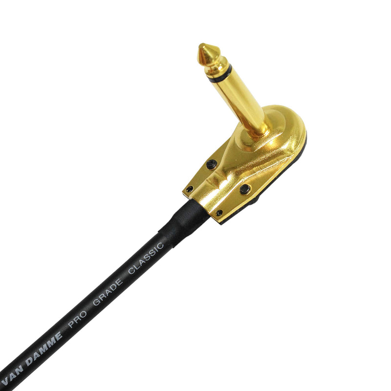 6 x Van Damme Pro Grade Classic XKE - 60 cm - Guitar Bass Effects Instrument, Patch Cable - with Gold R/A Pancake TS Plugs