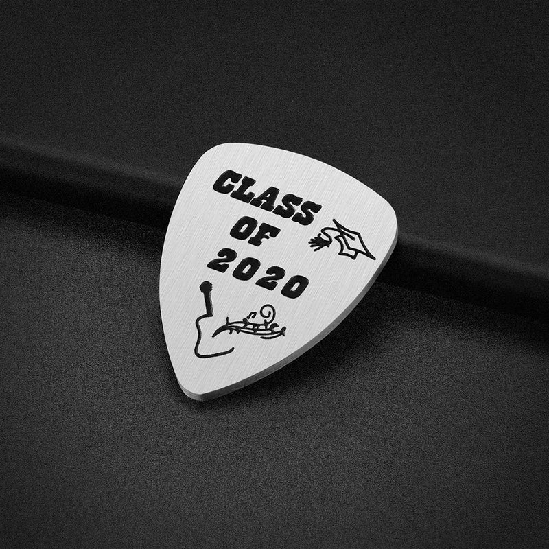 Graduation Gift - Stainless Steel Class of 2020 Guitar Pick for Graduates Musician Gifts