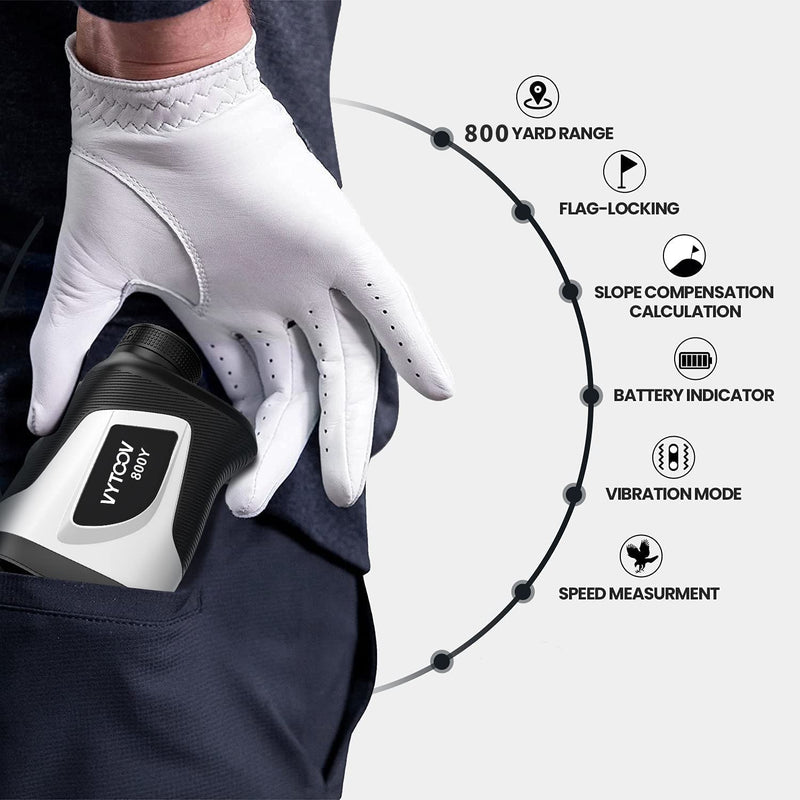 Golf Rangefinder with Slope 1000 Yards 6X Rangefinder Golfing with Slope On/Off Flag-Lock Tech with Vibration Continuous Scan Rechargeable Tournament Legal Golf Rangefinders 800Y