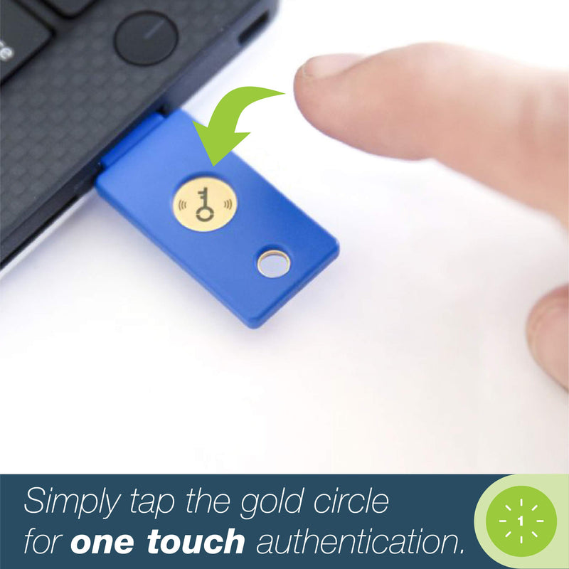 Yubico FIDO Security Key NFC - Two Factor Authentication USB and NFC Security Key, Fits USB-A Ports and Works with Supported NFC Mobile Devices – FIDO U2F and FIDO2 Certified - More Than a Password